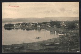 AK Ermatingen, Uferpartie mit Boot, 1907