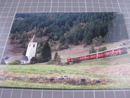 Lavin mit fliegendem Rätier Zug 1989, Rhätische Bahn RhB, An