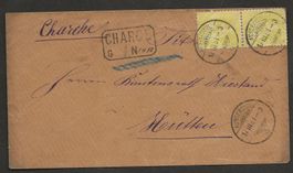 Brief Schweiz 1881 sitzende Helvetia Zürich Wädenswil Hütten
