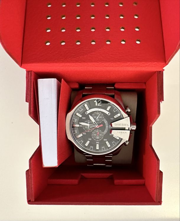 Diesel Herrenuhr Mega Chief Chronograph Edelstahl neuwertig 2