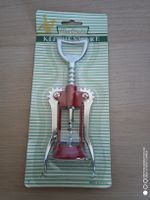 Korkenzieher Klappgriff rot neu in Verpackung