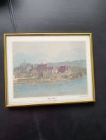 Alte antik Ansicht Kleinbasel, gerahmtes Bild mit Goldrahmen