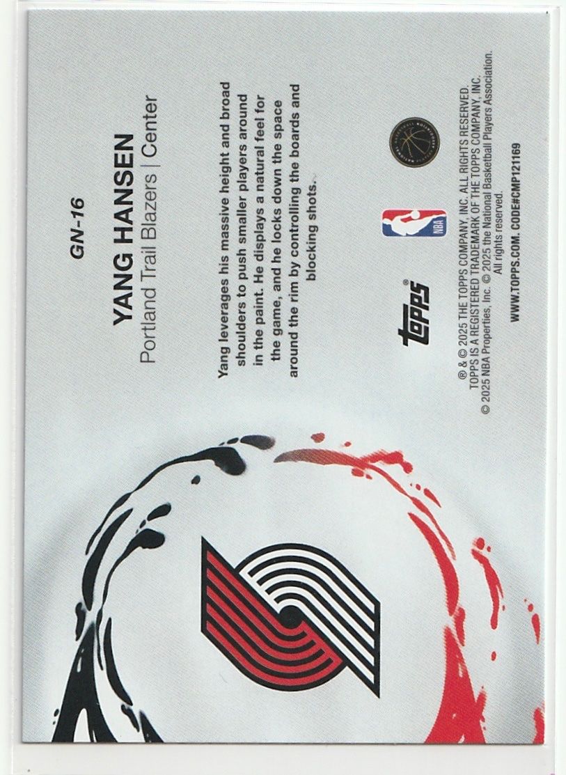 Topps Carte collezionabili: 2025 Topps Flagship Basketball Yang Hansen Generation Now – Nuovo (secondo la descrizione) da Biel/Bienne venduto da historian-198 1