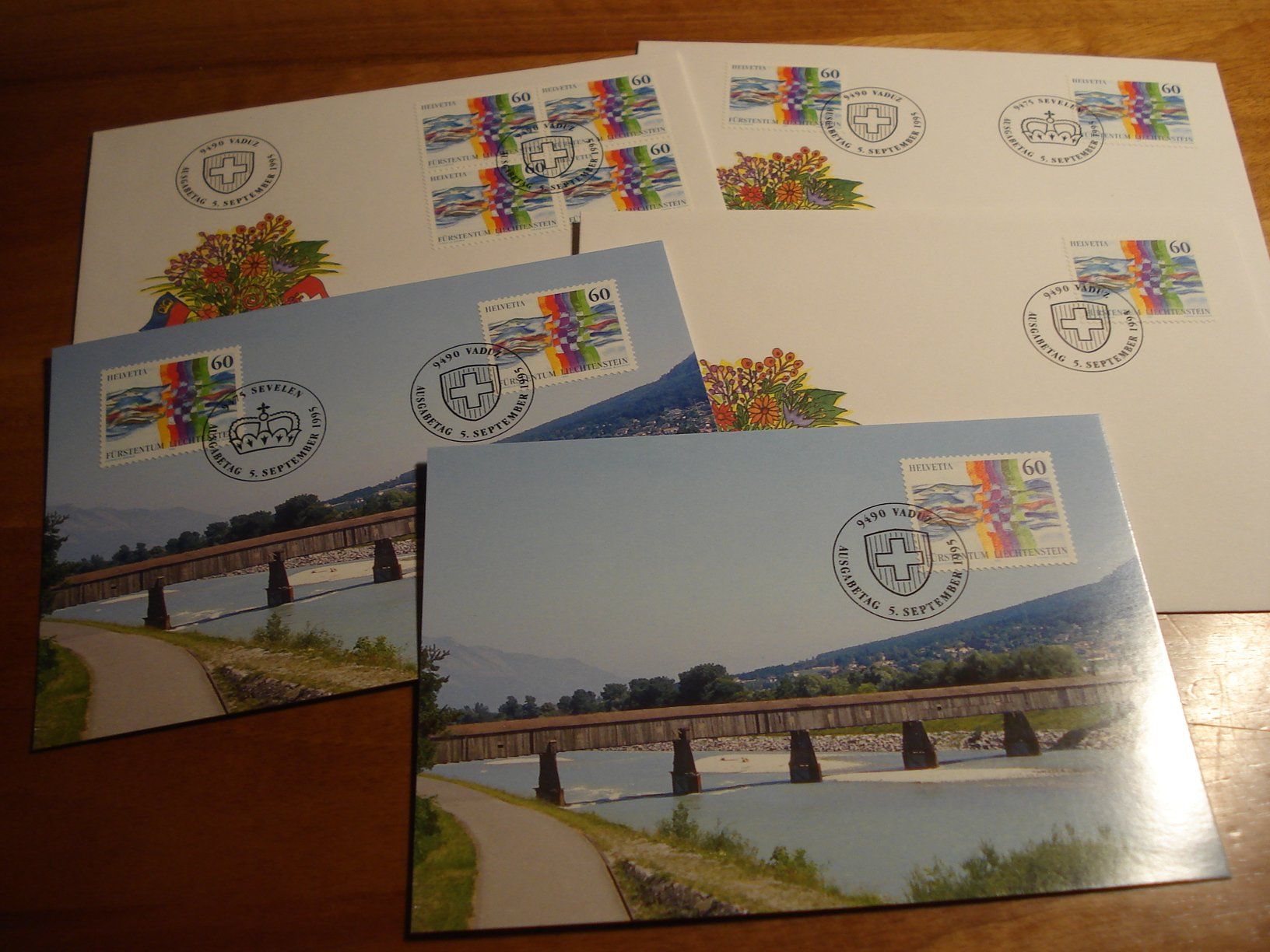 Tutti i francobolli: Liechtenstein Set Gemeinschaftsausgabe CH/FL1995, FDC + Maxi – Usato da Niederwil AG venduto da morostahu 1