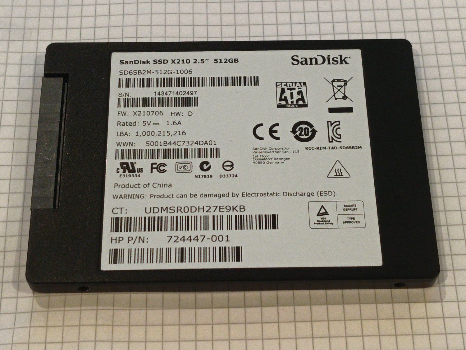 Sandisk Dischi rigidi: SanDisk SSD X210 2.5" 512 GB – Usato da Bützberg venduto da Koptha
