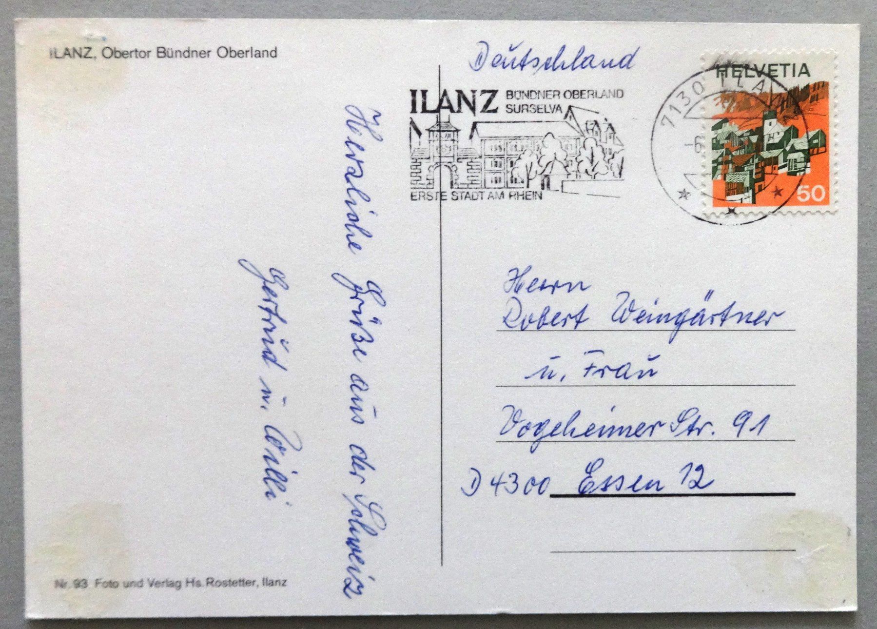 Ansichtskarten: Ilanz, Obertor, Bundner Oberland – Defekt aus Fétigny von Billy2miny 1