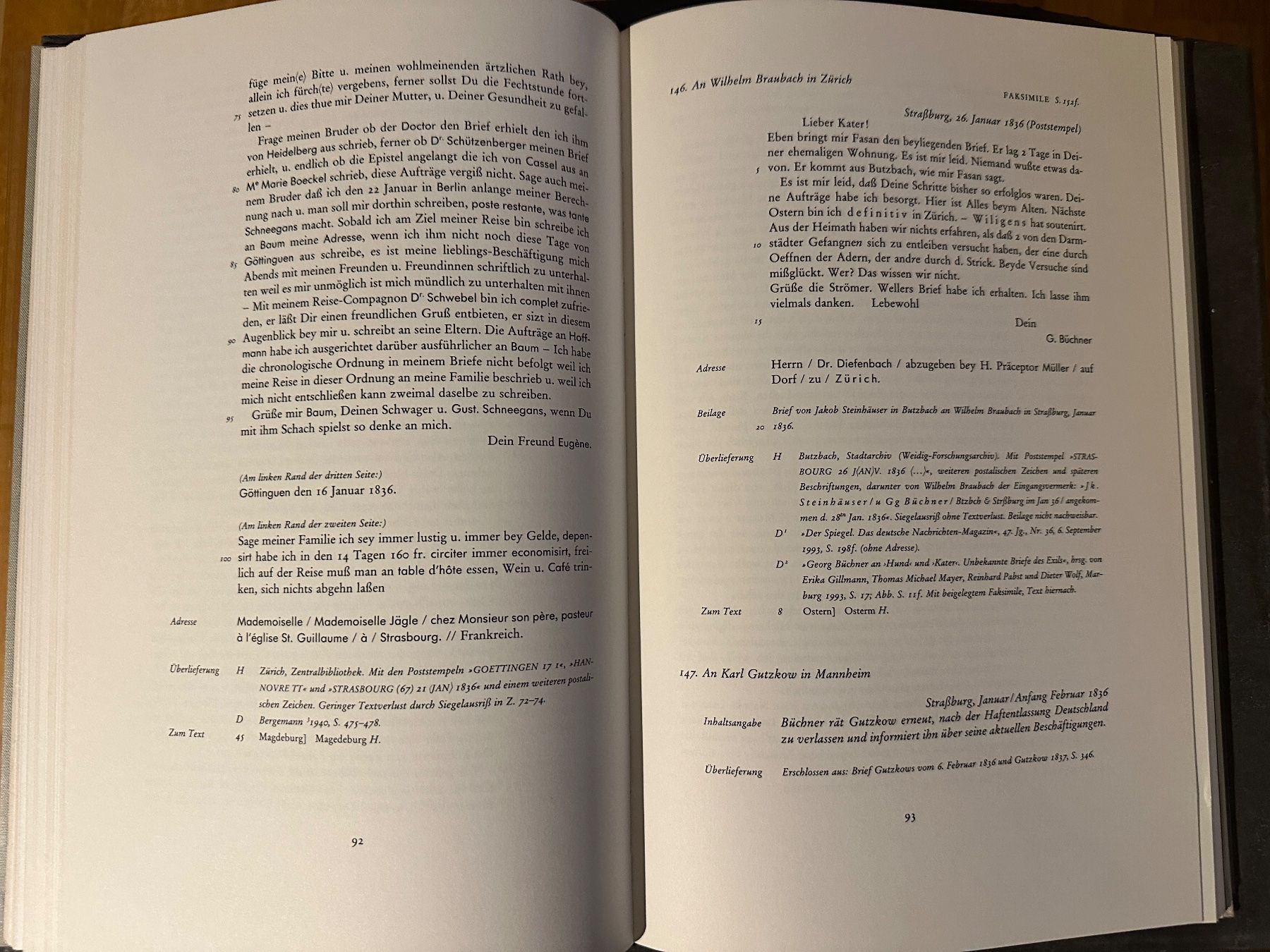 Libri: Georg Büchner: Briefwechsel. 1994 – Usato da Zürich venduto da allp 5