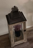 Large Vintage Lantern – Wood, Glass & Metal – Shabby Chic