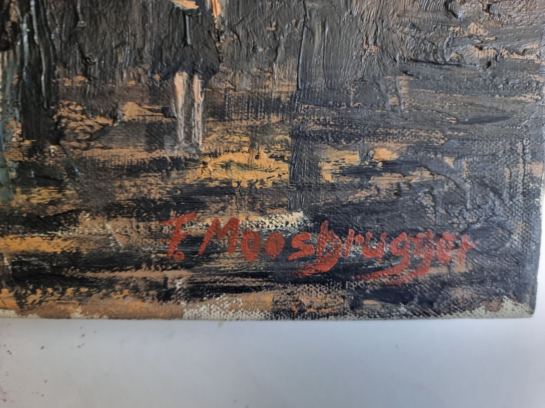 Dipinti: F.MOOSBRUGGER Pariser Strassenszene Gemälde  Signiert – Usato da Gersau venduto da grafik-kunst 3