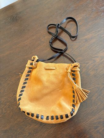 Sac bourse Gerard Darel cuir suédé marron état occasion