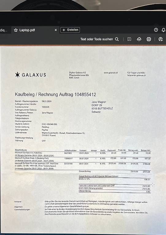 Tablet PC: Microsoft Surface Pro 9 Business I7 32GB Ram – Usato da Stadel venduto da MrRain 3