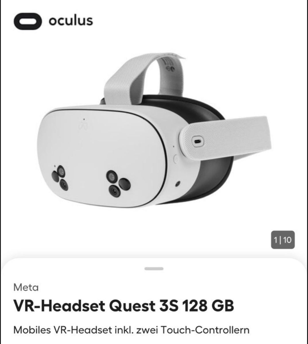 Meta Casco VR: Meta Quest 3S 128GB VR Headset inkl. Controller, top Zustand – Nuovo (secondo la descrizione) da Willisau venduto da Mormi2 3