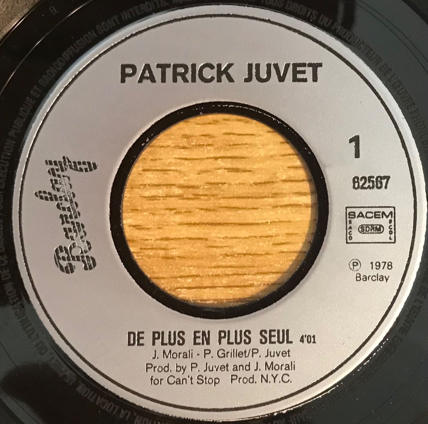 Dischi in vinile: PATRICK JUVET - DE PLUS EN PLUS SEUL – Usato da Bussigny venduto da vinyl-pas-cher 2