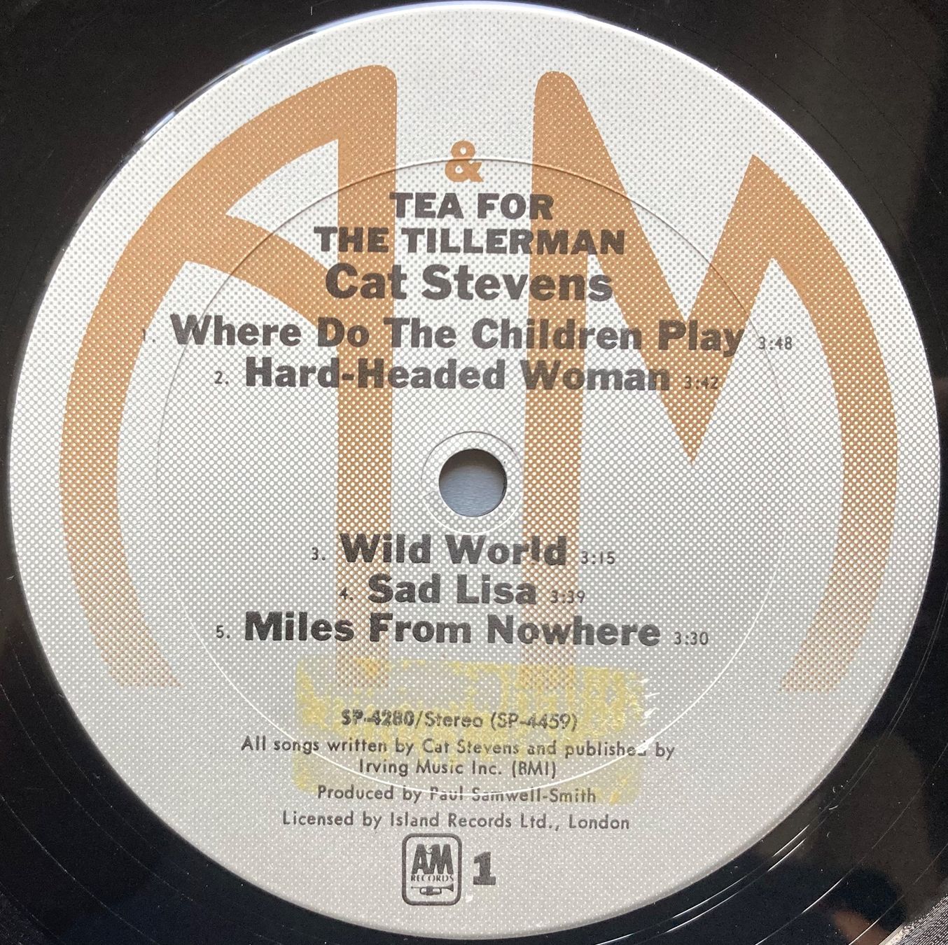 Vinyles: CAT STEVENS - TEA FOR THE TILLERMAN – D'occasion à Poliez-Pittet par Newtown-Records 3