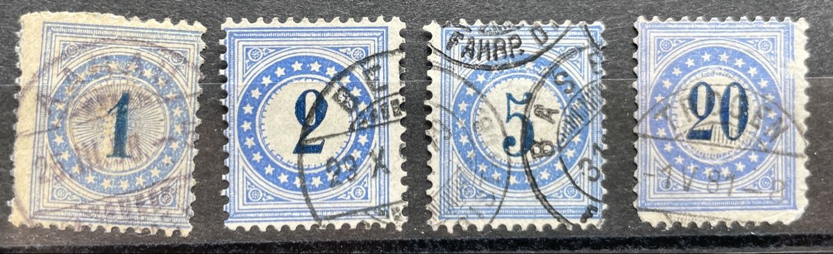 Tutti i francobolli: Lor Portomarken Blau 1878/92 Typ N – Usato da Zug venduto da gip41