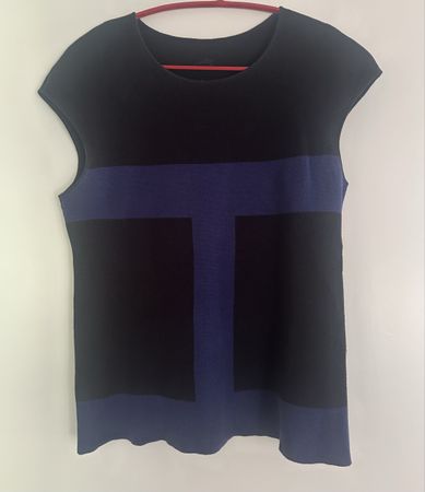Top von Longchamp, schwarz/blau, Grösse M