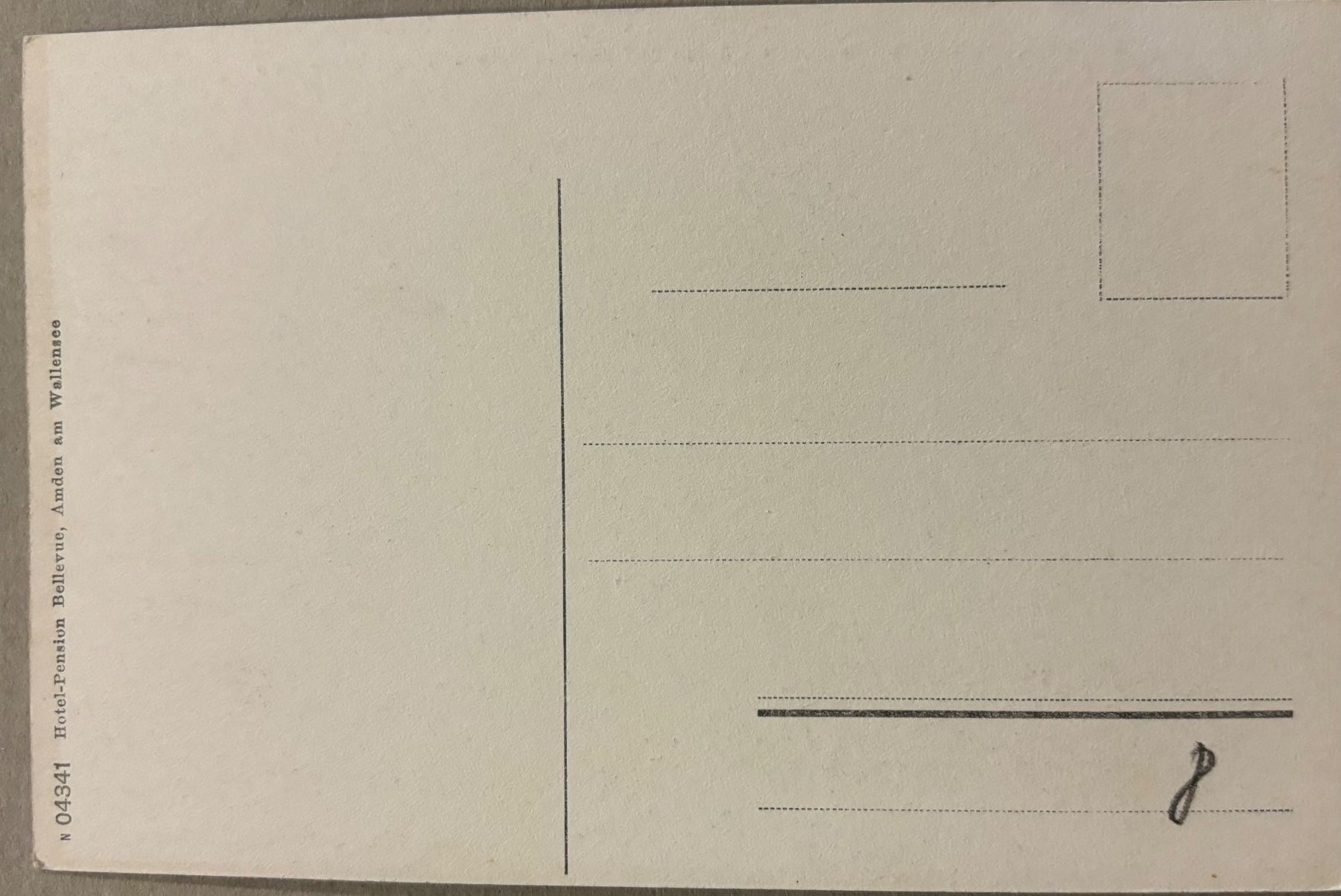 Cartes postales: Hotel Pension Bellevue, Amden, Walensee – D'occasion à Frauenfeld par Merk52 1