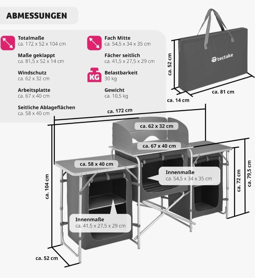 TecTake Komplettküchen: Campingküche von Tectake – Neu (gemäss Beschreibung) aus Winterthur von Leyazo 3
