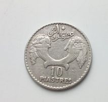 Antike Silbermünze 10 Piastres Republik Libanon 1929