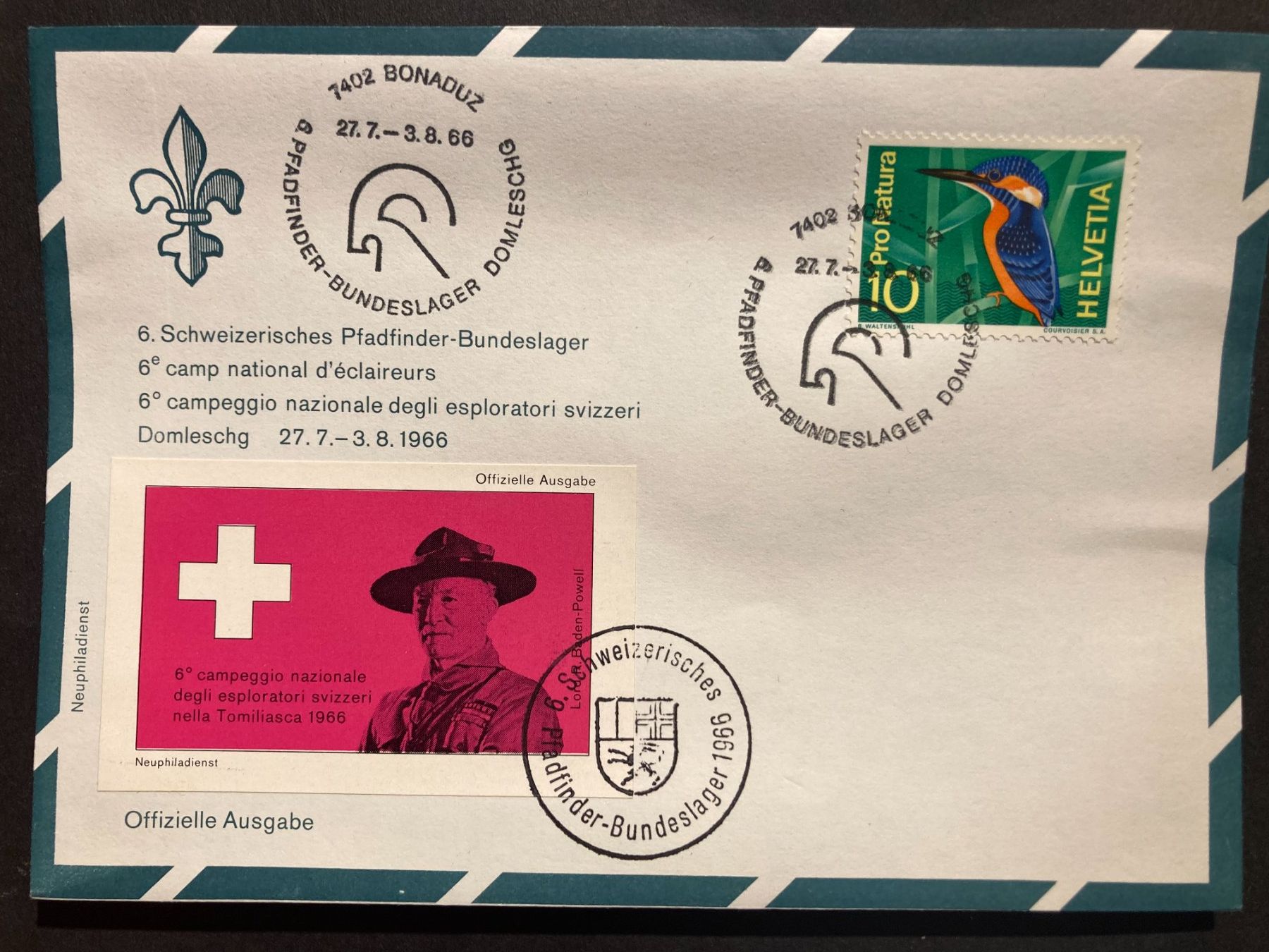 Alle Briefmarken: Schweiz 1966 Sonderstempel+Vignette li Pfadfi Bundeslager E – Neu (gemäss Beschreibung) aus Winterthur von schnueps