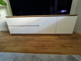 TV-Board weiss/eiche