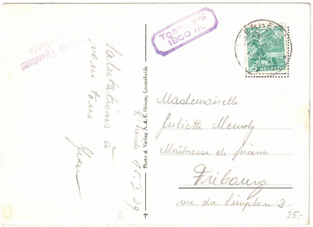 Cartoline postali: Lenzerheide - Funi Val Sproz--Tgantieni – Usato da Binningen venduto da Mountainrider 1