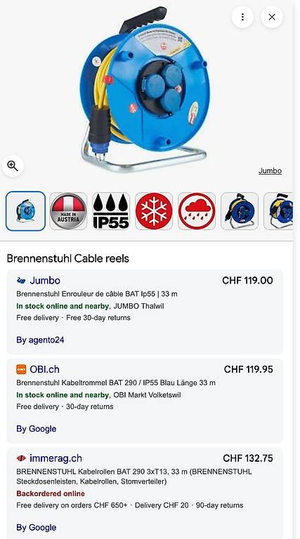 Cavi: Kabeltrommel BAT IP55 | 33 m – Usato da Meilen venduto da aveneg 1