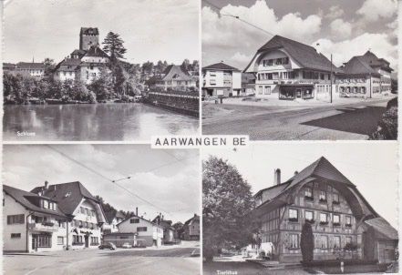 Cartoline postali: AARWANGEN - Alte Ansichtskarte mit 4 Bilder. 1966 – Usato da Schlieren venduto da Rapaelli