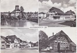 AARWANGEN - Alte Ansichtskarte mit 4 Bilder. 1966