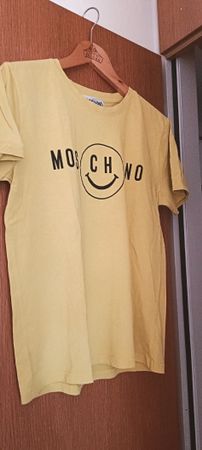 Maglietta Moschino Gialla Taglia L con smiley logo 48