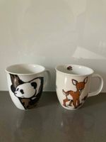 2 Süesse NICI Tassen Panda & Reh, neuwertig