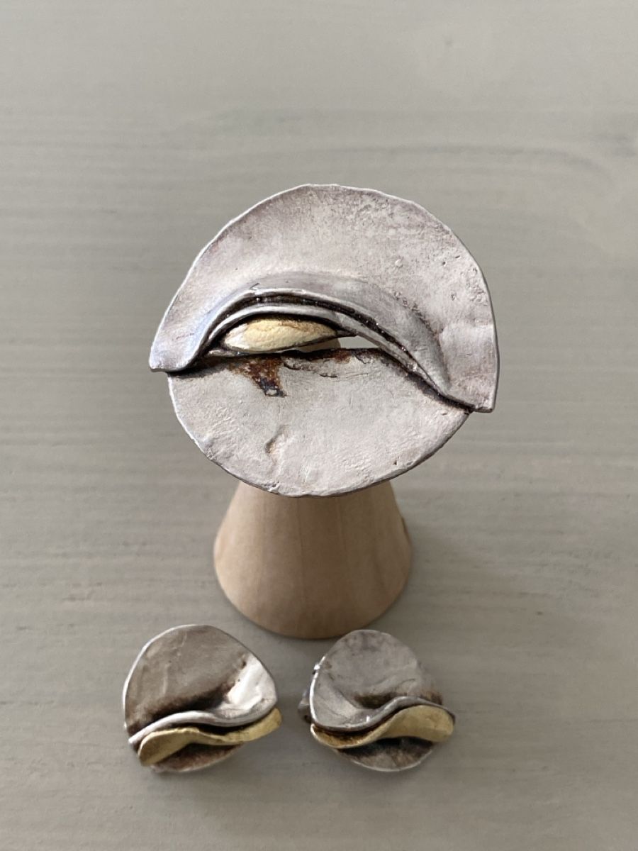 Spille & Fermagli: Damen Brosche oder Anhänger in Silber 925 & Gold 18k – Usato da Birr venduto da Vintage-Liebhaber