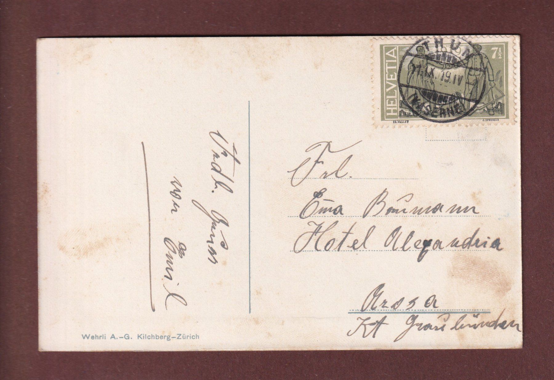 Cartoline postali: THUN und Umgebung - 1919 – Usato da Pully venduto da nicecards-shop 1