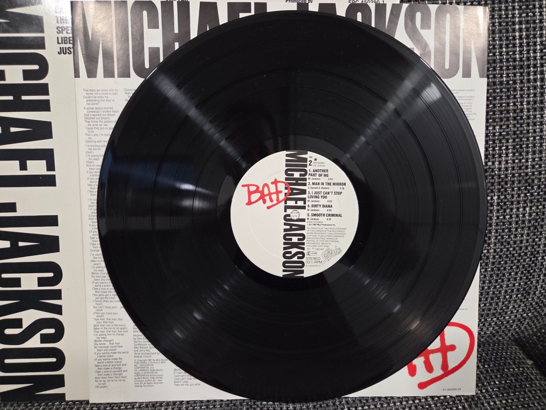 Schallplatten: Michael Jackson Bad LP Topzustand – Gebraucht aus Stetten SH von ExtremMIB 7