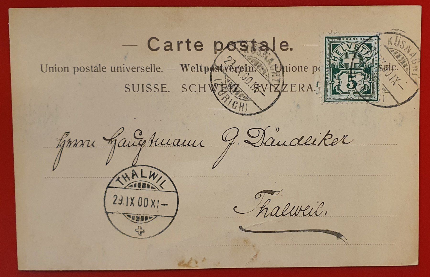 Ansichtskarten: Gruss aus Küsnacht 1900 – Gebraucht aus Kreuzlingen von Rschweiz1 1