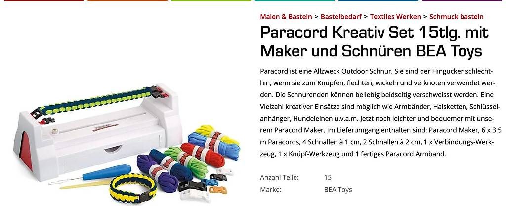 Bastelsets: Paracord Kreativ Set – Gebraucht aus Brunnen von ker_2kzc 2