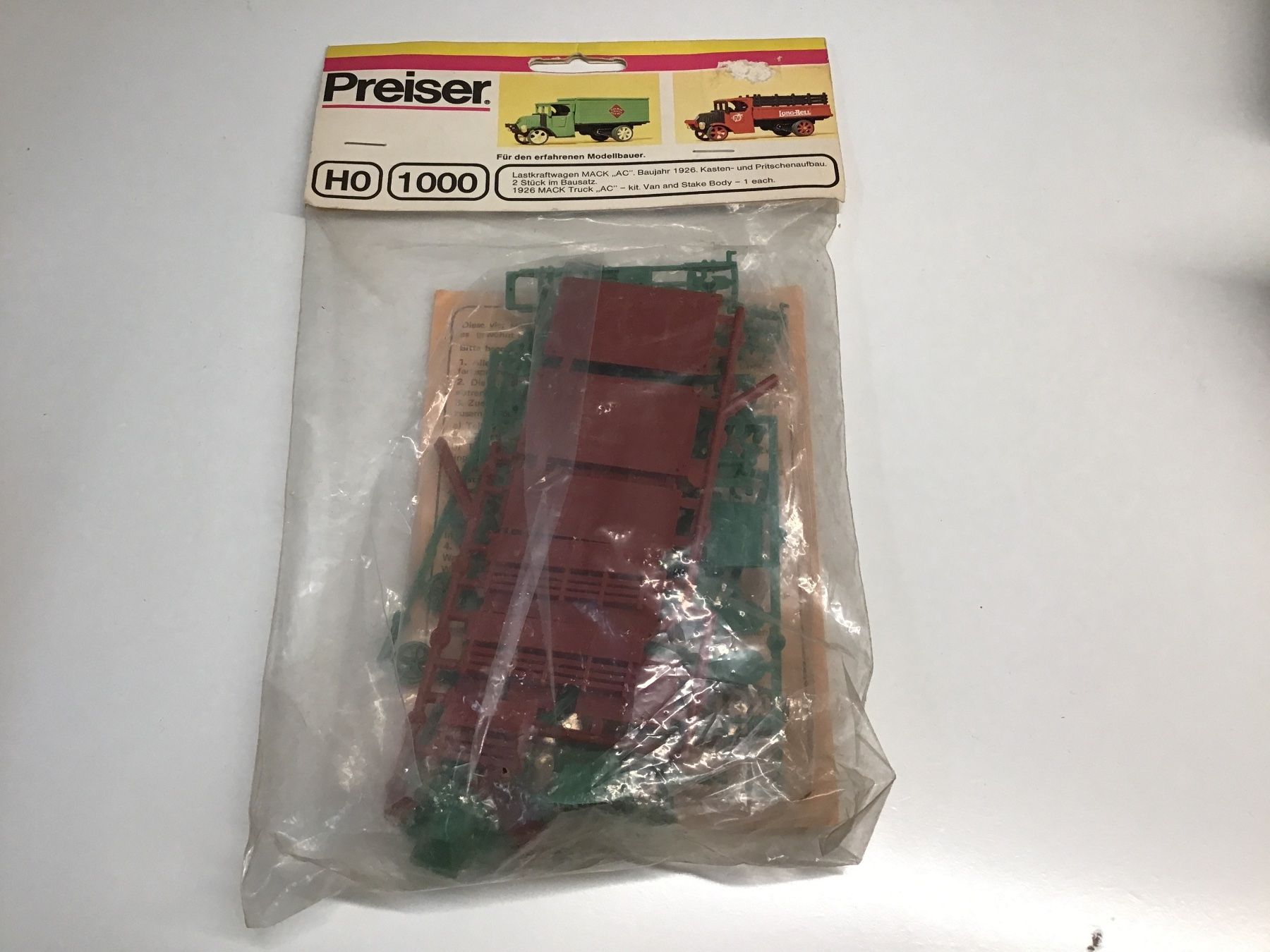 Preiser Kit di modellismo & Modellini statici: Preiser HO 1000: Lastwagen-Bausatz, Originalverpackt! – Nuovo e nell'imballaggio originale da Männedorf venduto da Modell-Spezialisten