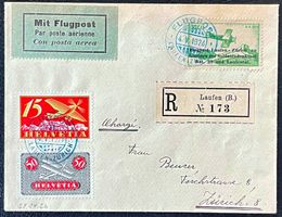 1924 Flugpost Brief Vignette Laufen Mischfrankatur ʘ