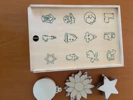 Holzschachtel mit Holzteilen Weihnachten zu bemalen Bastel