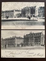 ST. GALLEN Äussere St. Leonhardstrasse, belebt, 2 AK, 1906
