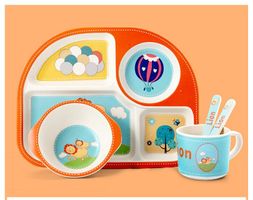 Neue KINDER GESCHIRR-SET Eco Bambo " HAPPY LION"