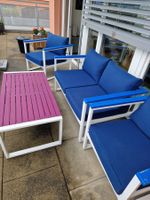 Lounger-Set mit Tisch, Sommer-Deko, Balkon-Möbel, frisch ...