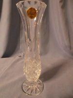 Glas Vase geschwungen, Cristal d’Arques 24% Bleikristall