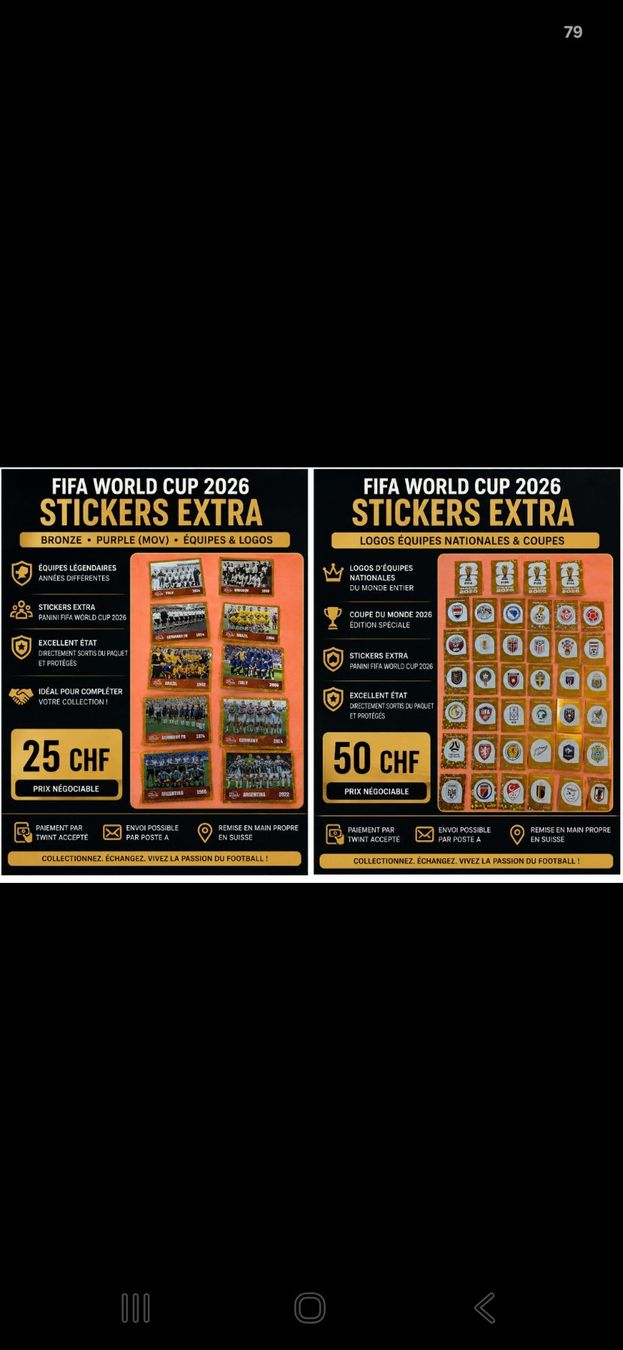 Panini Carte collezionabili: Panini carte spéciale – Nuovo (secondo la descrizione) da martigny venduto da cri_b6mg