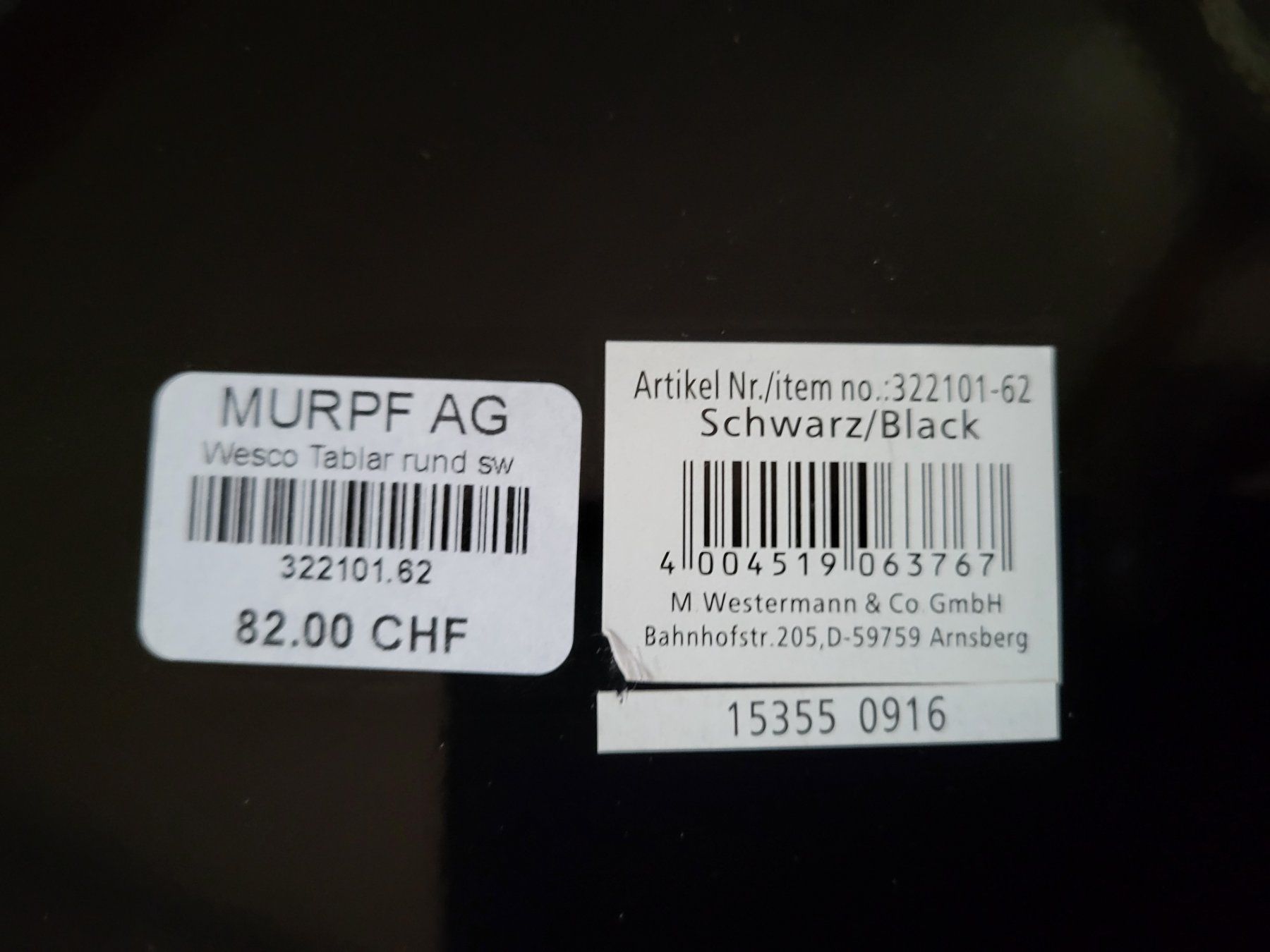 Tablet PC: Serviertablett rund schwarz Marke Wesco neu – Nuovo (secondo la descrizione) da Siebnen venduto da KiKla-Siebnen 9