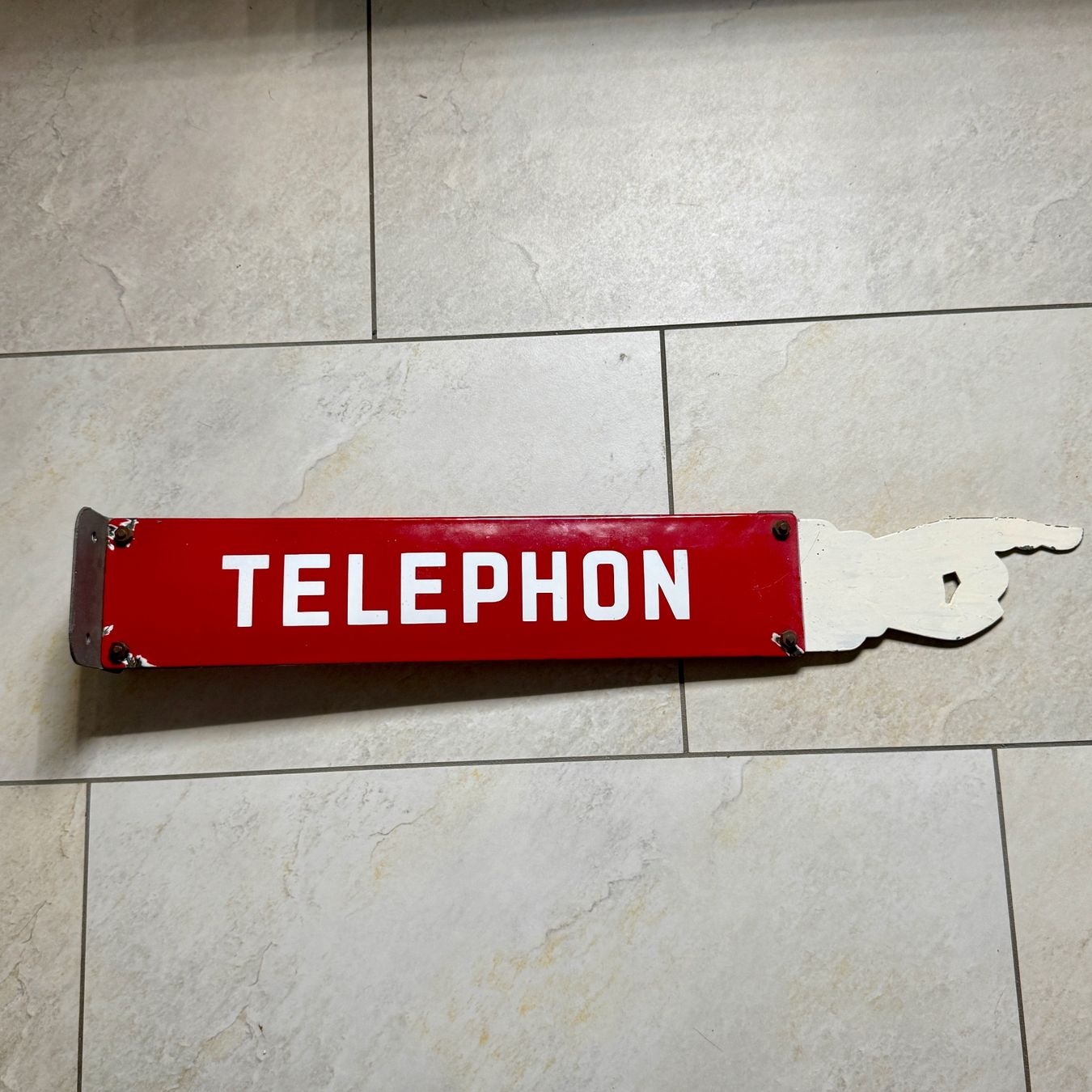 Schilder: Altes Doppelseitiges Emailschild Telephon PTT – Gebraucht aus Ueberstorf von Brocandi