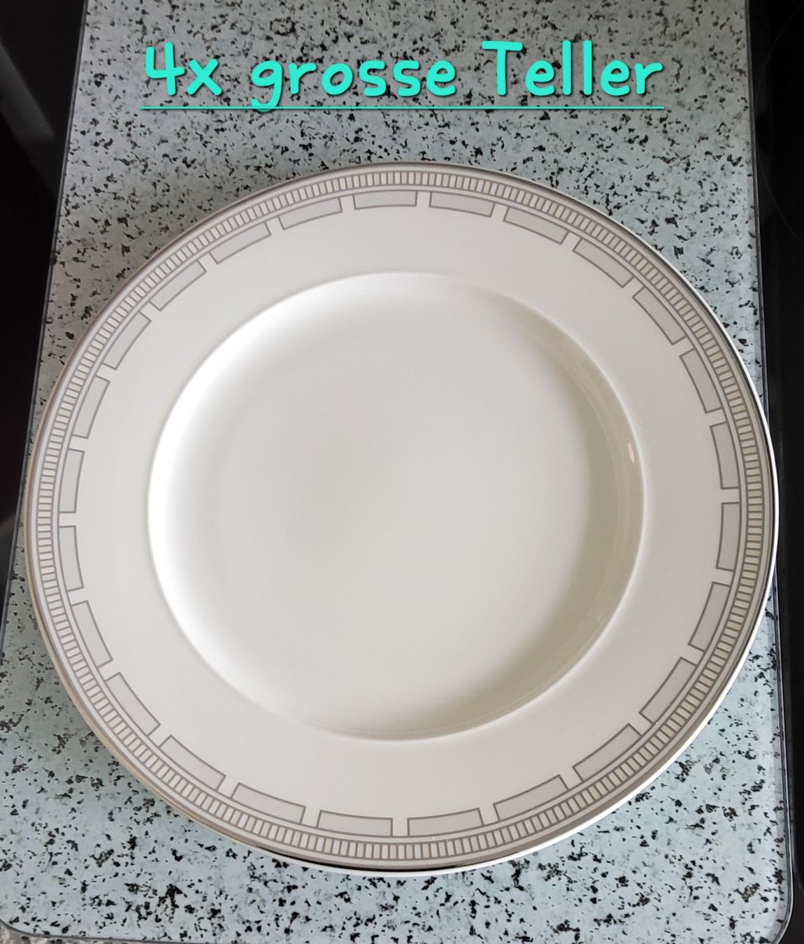 Villeroy & Boch Set di piatti: Villeroy & Boch Geschirrset mit Platin Rand – Nuovo e nell'imballaggio originale da Riehen venduto da roma25SA 1