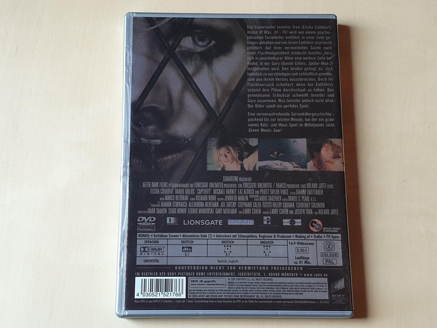 Alle DVDs: Captivity – Gebraucht aus Stansstad von collectorsshop 1