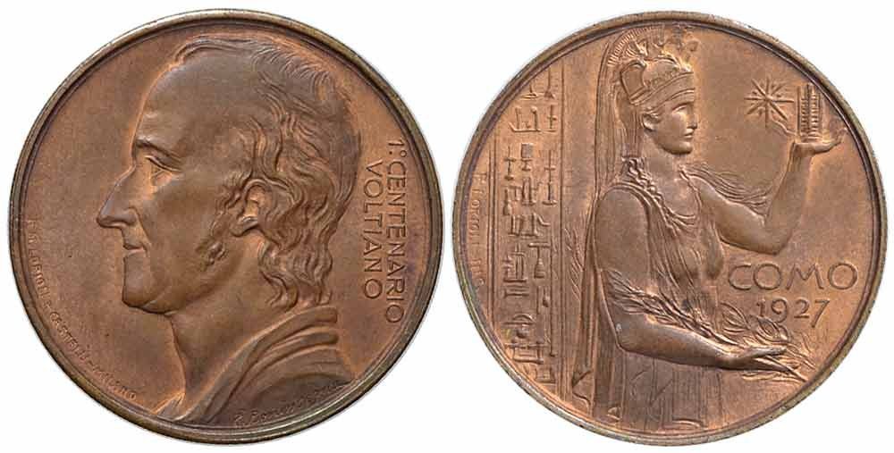 Medaglie: Italien, Como, Medaille 1927, Alessandro Volta – Usato da Chiasso venduto da Novamarketing