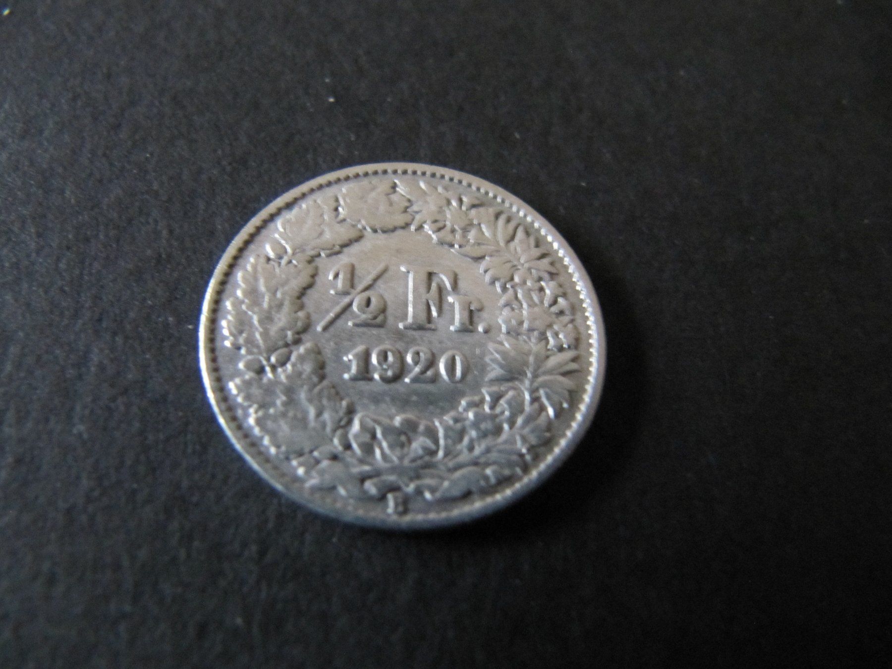 Alle Münzen: Silber Münze Schweiz  1/2  Fr.  1920 – Gebraucht aus Basel von Ruben2210